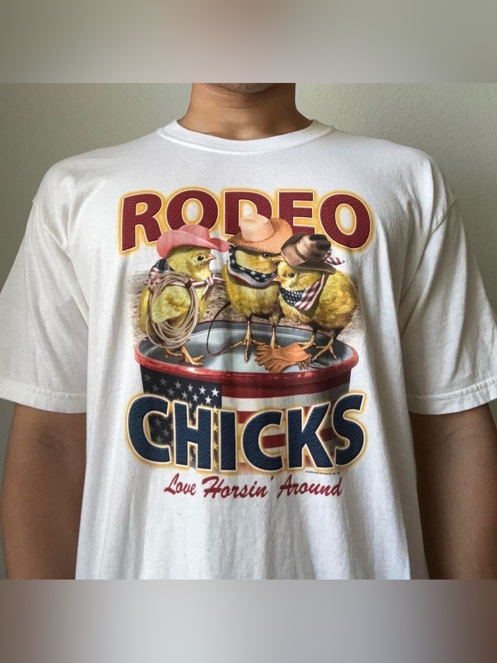 Vintage 2004 Rodeo Chicks Graphics White Tee Shirt Y2K